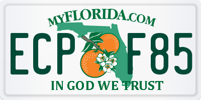 FL license plate ECPF85