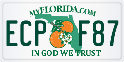 FL license plate ECPF87