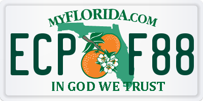 FL license plate ECPF88