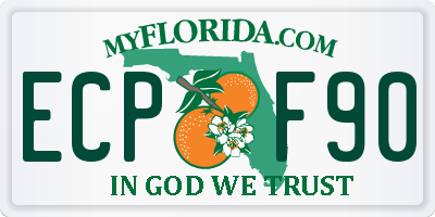 FL license plate ECPF90