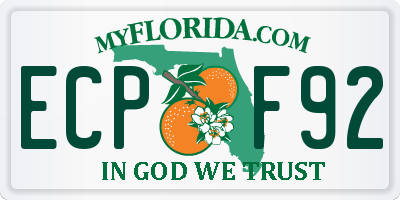 FL license plate ECPF92