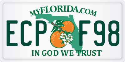 FL license plate ECPF98