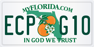 FL license plate ECPG10