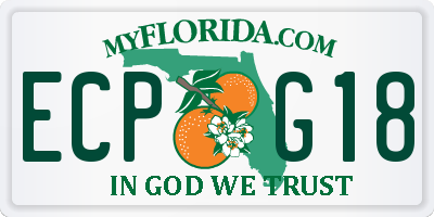 FL license plate ECPG18
