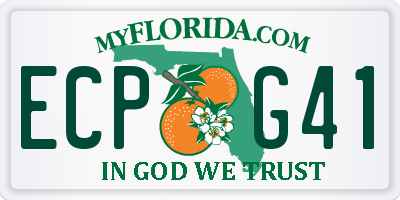 FL license plate ECPG41