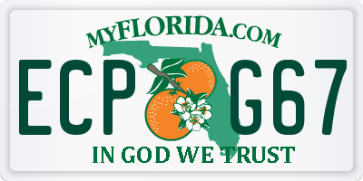 FL license plate ECPG67