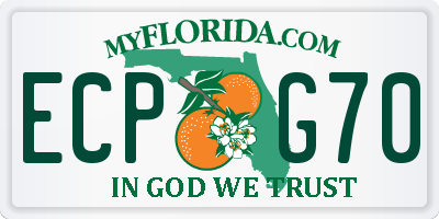 FL license plate ECPG70