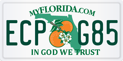 FL license plate ECPG85