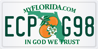 FL license plate ECPG98