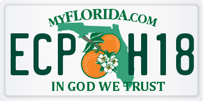 FL license plate ECPH18