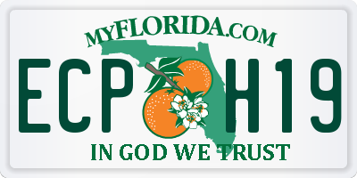 FL license plate ECPH19