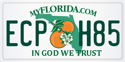 FL license plate ECPH85