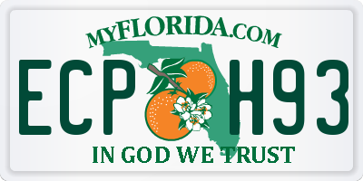 FL license plate ECPH93