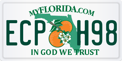 FL license plate ECPH98