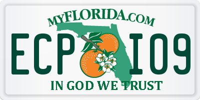FL license plate ECPI09