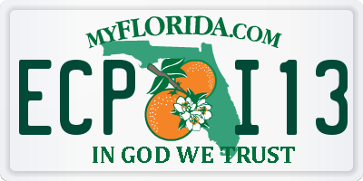 FL license plate ECPI13