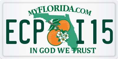 FL license plate ECPI15