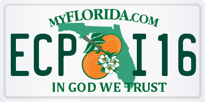 FL license plate ECPI16