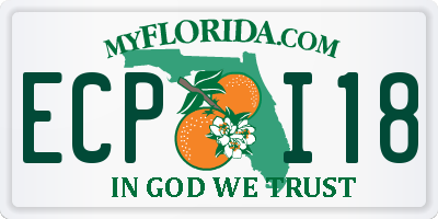 FL license plate ECPI18