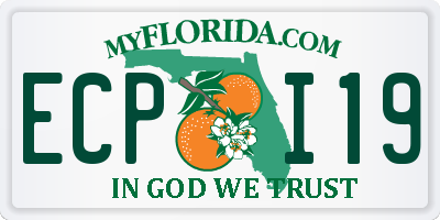 FL license plate ECPI19