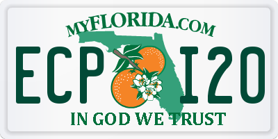 FL license plate ECPI20