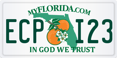 FL license plate ECPI23