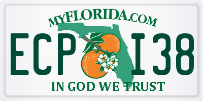 FL license plate ECPI38
