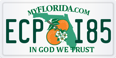 FL license plate ECPI85
