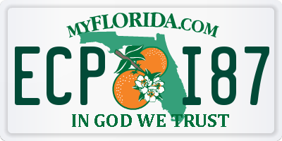 FL license plate ECPI87
