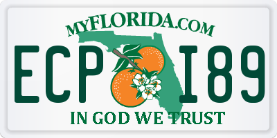 FL license plate ECPI89