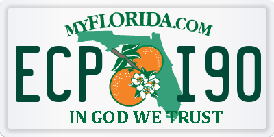 FL license plate ECPI90