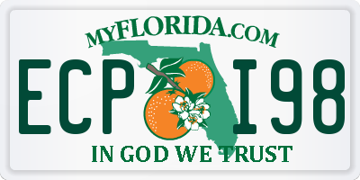 FL license plate ECPI98