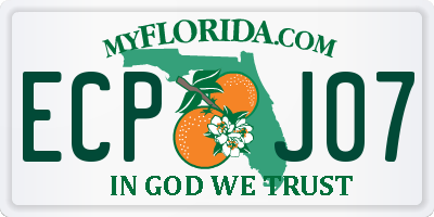 FL license plate ECPJ07