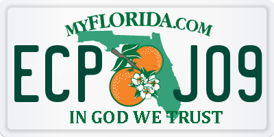 FL license plate ECPJ09