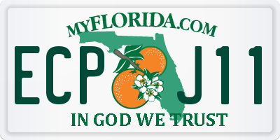 FL license plate ECPJ11