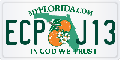 FL license plate ECPJ13