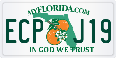 FL license plate ECPJ19