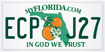 FL license plate ECPJ27