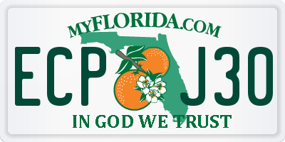 FL license plate ECPJ30