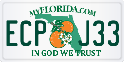 FL license plate ECPJ33