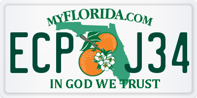 FL license plate ECPJ34