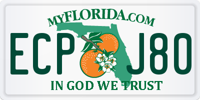 FL license plate ECPJ80