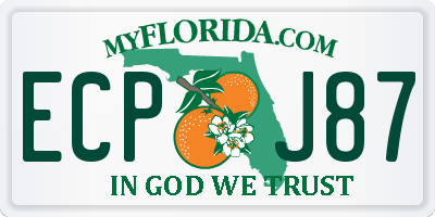 FL license plate ECPJ87