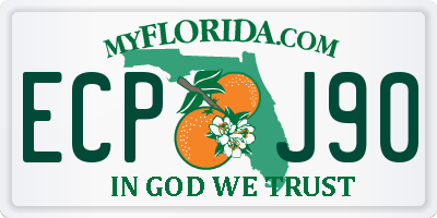 FL license plate ECPJ90