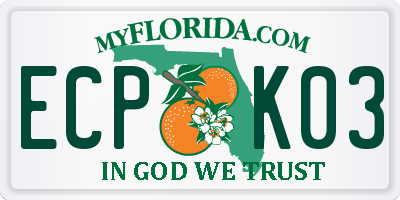 FL license plate ECPK03