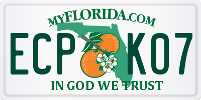 FL license plate ECPK07