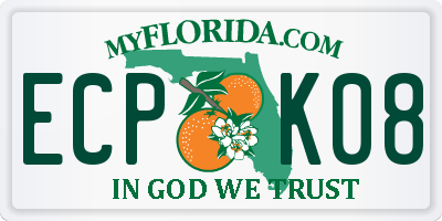 FL license plate ECPK08