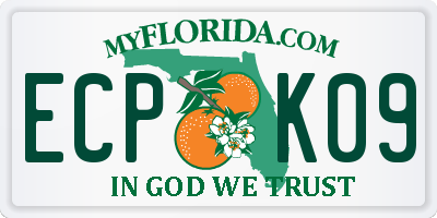 FL license plate ECPK09