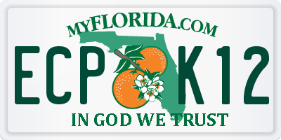 FL license plate ECPK12