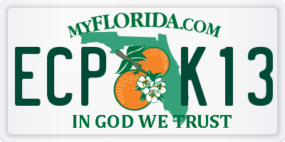 FL license plate ECPK13